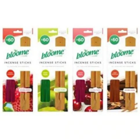 Bloome Incense Sticks & Holder Assorted Fragrances 60 Pack