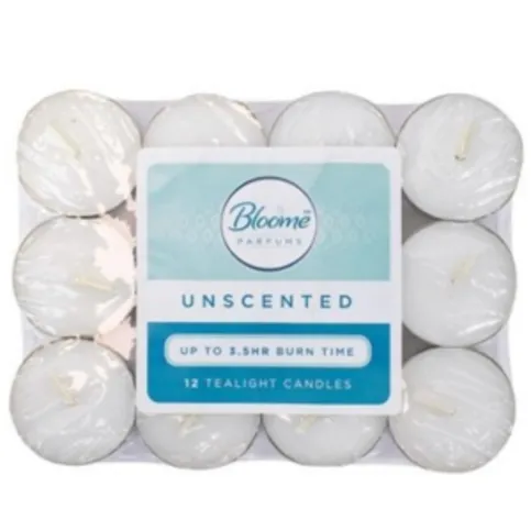 Bloome Tealight Candles Unscented 12 Pack