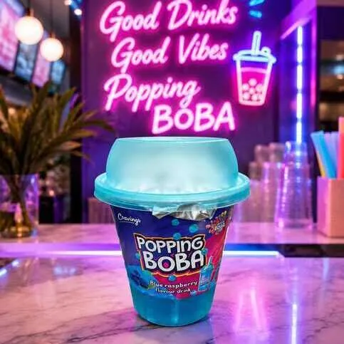 Boba Drink Blue Raspbery