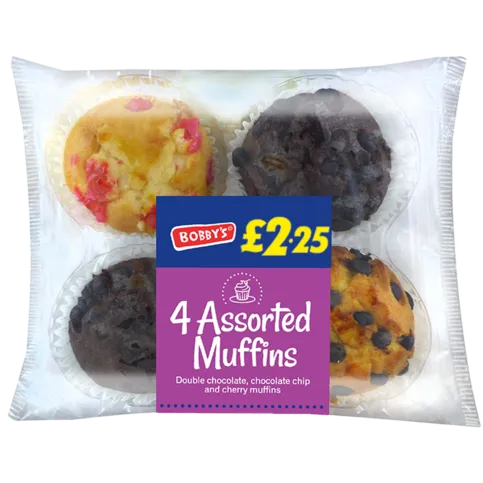 Bobby's 4 Assorted Muffins 285g