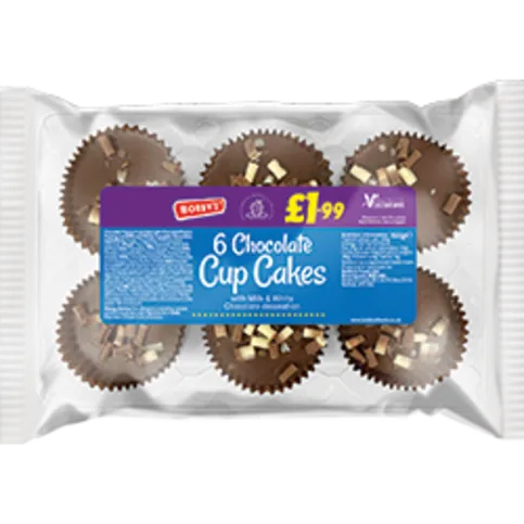 Bobbys 6 Chocolate Cup Cakes 150g