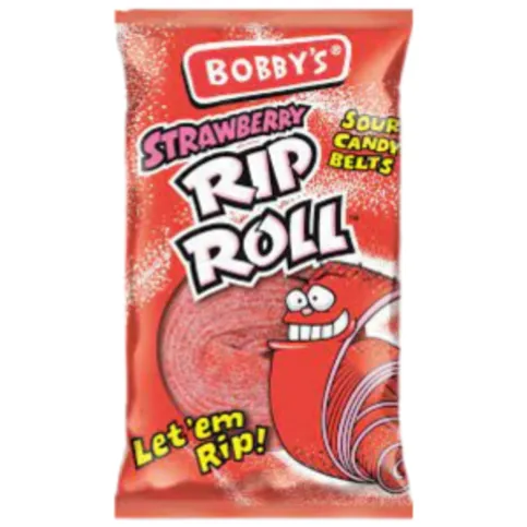 Bobby's Strawberry Rip Rollers 40g