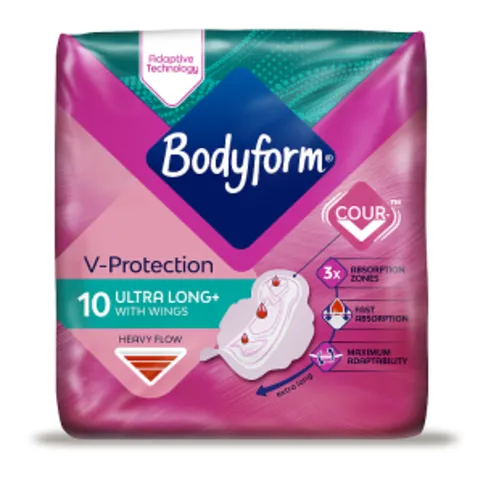 Bodyform Cour-V Ultra Long Sanitary Towels wing 10 pack