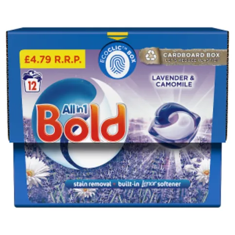 Bold All-in-1 Pods Washing Liquid Capsules 12 Washes, Lavender & Camomile