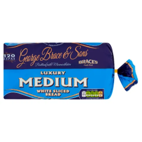 Brace's Family Bread Luxury Medium White Sliced Bread 800g