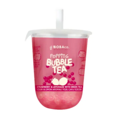 Boba Co Popping Bubble Tea Strawberry & Lemonade 330ml