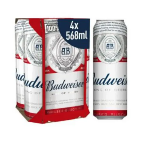 Budweiser Beer Can 4 x  568ml
