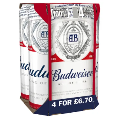 Budweiser Lager Beer Cans 1x 568ml