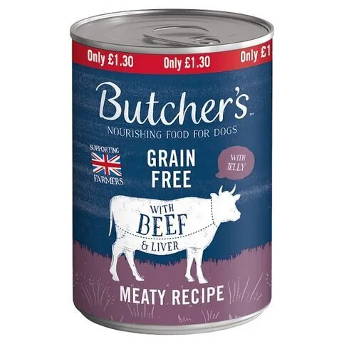 BUTCHERS BEEF & LIVER PM£1.30 400G