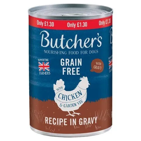 BUTCHERS CHICKEN IN GRAVY GARDEN VEG PM£1.30 400G