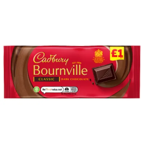 Cadbury Bournville Classic Dark Chocolate Bar 100g