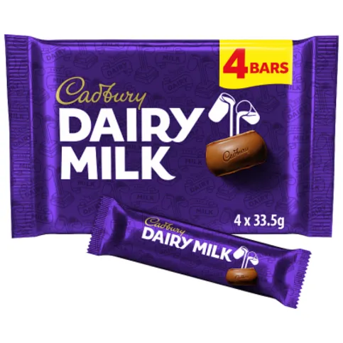 Cadbury Dairy Milk Chocolate Bars 4 x 33.5g