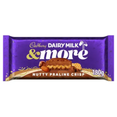 Cadbury Dairy Milk & More Nutty Praline Crisp 180g