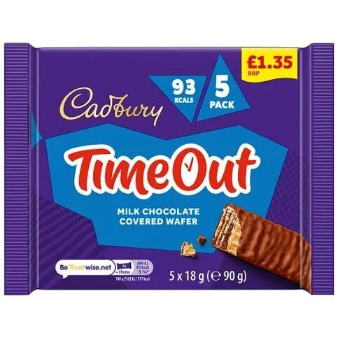 CADBURY TIMEOUT 5PK PM£1.35 108G