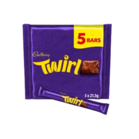 Cadbury Twirl Chocolate Bar 5 Pack Multipack 107.5g