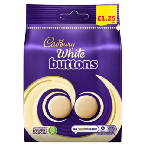 Cadbury White Chocolate Buttons Bag 95g