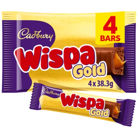 Cadbury Wispa Gold Chocolate Bar 4 pack 153.2g (402143)