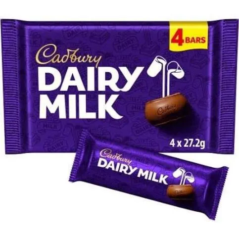 Cadbury Dairy Milk Chocolate Bar 4 x 27.2g