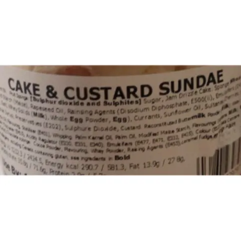 Cake and Custard Sundae