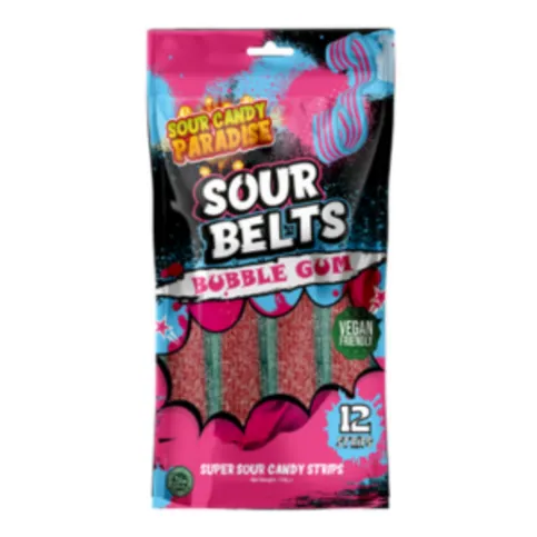 Candy Paradise Sour Belts Bubble Gum 100g
