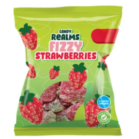 Candy Realms Fizzy Strawberries 160g