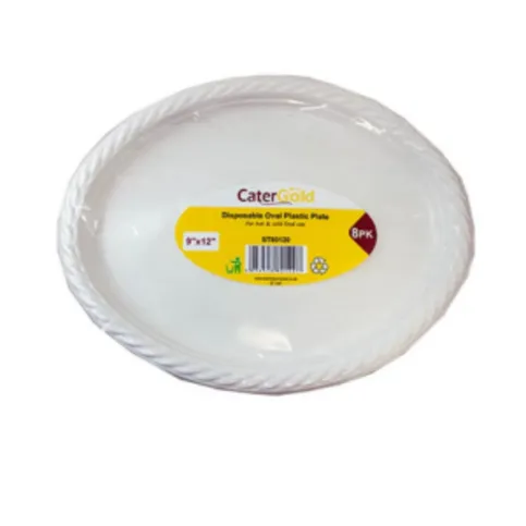 Cater Gold Plastic Plates Oval 8 Pack