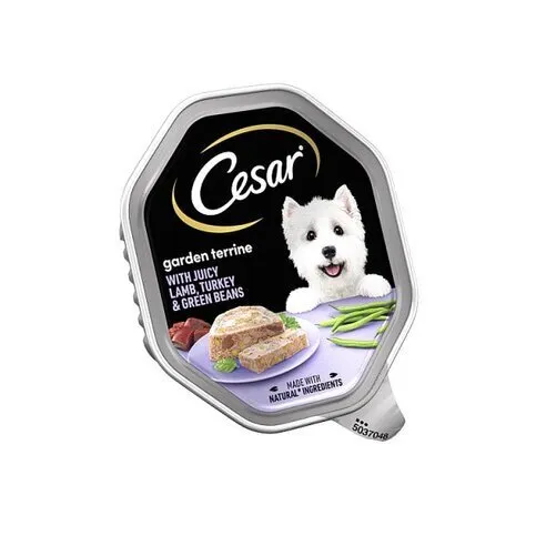CESAR GARDEN TERRINE WITH JUICY LAMB & TURKEY & GREEN BEANS IN LOAF 150G