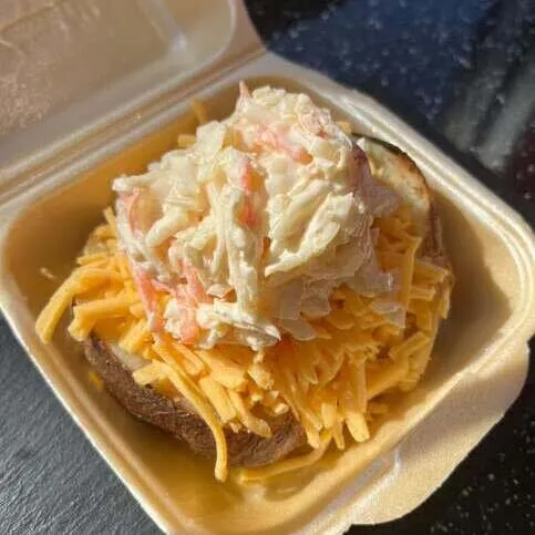 Cheese Coleslaw Baked Potato