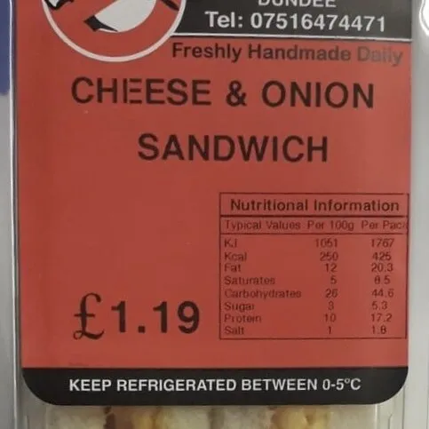 Cheese & onion sandwich 