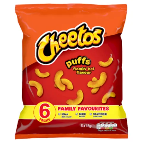 Cheetos Puffs Flamin' Hot Snacks 6 x 13g