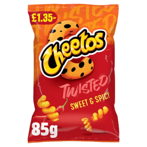 CHEETOS TWISTED SWEET & SPICY PM£1.35 85G