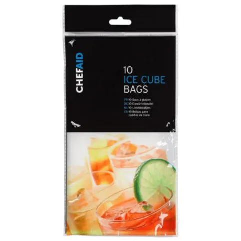 Chef Aid Ice Cube Bags Transparent Holds 10 Ice Cubes