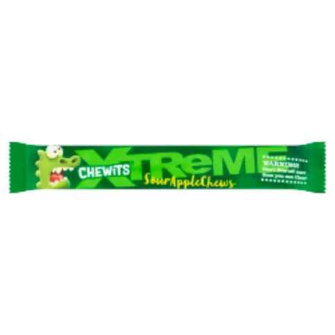 CHEWITS XTREME SOUR APPLE CHEWS