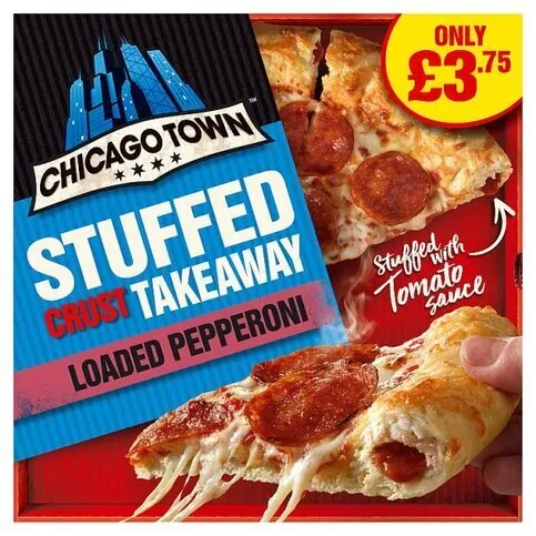 FROZEN: CHICAGO TOWN STUFFED CRUST TAKE AWAY PEPPERONI PM£3.75 490G