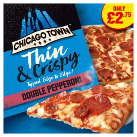 Chicago Town Thin & Crispy Double Pepperoni Pizza 305g
