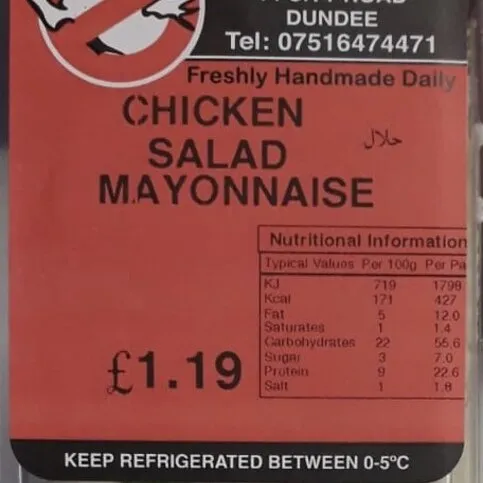 Chicken mayonnaise salad sandwich 