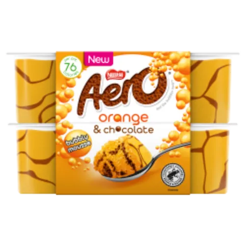 CHILLED: AERO ORANGE & CHOC BUBBLY MOUSSE 4PK (4X58G)
