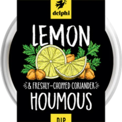 CHILLED: DELPHI LEMON & CORIANDER HOUMOUS DIP 170G