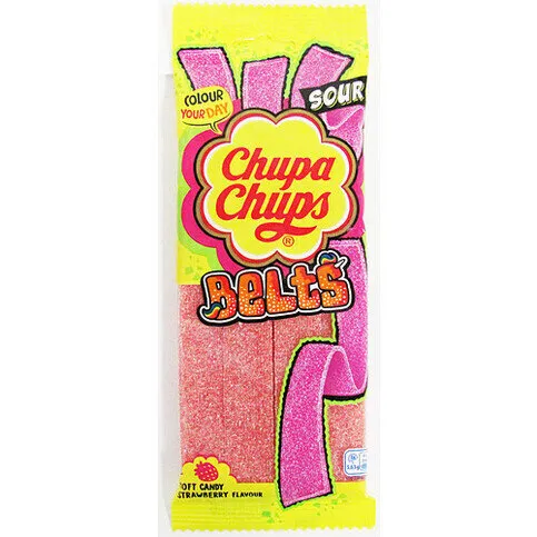 Chupa Chups Belts Soft Candy Strawberry Flavour 90g