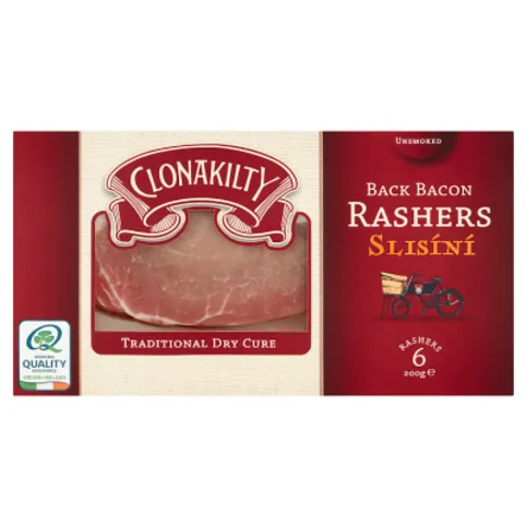 Clonakilty Traditional Dry Cure Back Bacon Rashers 200g