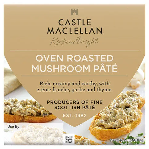 Castle MacLellan Oven Roasted Mushroom Pâté with Garlic and Thyme 100g