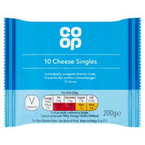 Co-op 10 Cheese Singles 200g