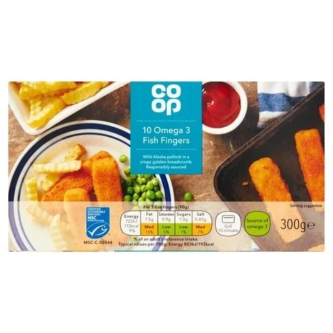 Coop – 10x Fish Fingers Omega3 (pollock), 300g