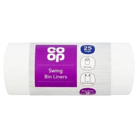 Co-op 20 Tall Kitchen Bin Liners Bags 30L Drawstring