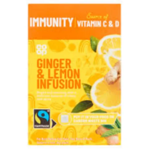 Co-op Ft Lemon & Ginger Immunity Tea 20 Bags 30g