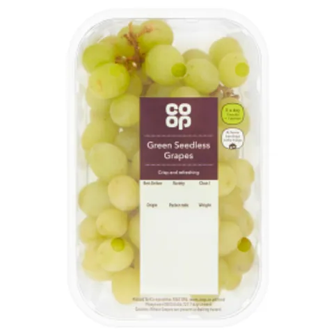 Co Op Green Seedless Grapes 500g