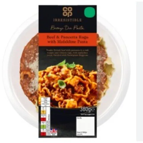 CO-OP IRRESISTIBLE MALFADINE BEEF & PANCETTA 380G