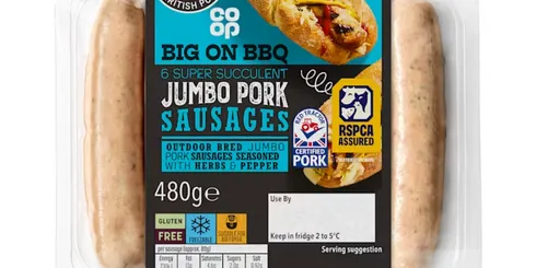 CO-OP JUMBO PORK SAUSAGES 510G