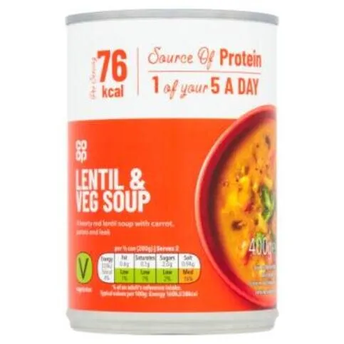 Co-op Lentil & Veg Soup 400g