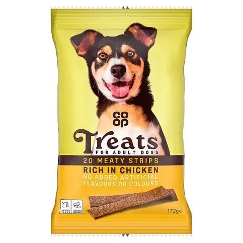 CO OP MEATY CHEW STRIPS WITH CHICKEN 172g